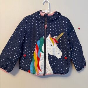 Mini Boden Navy Polka Dot Unicorn Jacket